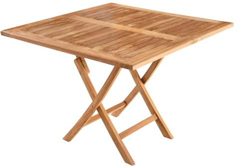 riess-ambiente.de Massiver Esstisch Empire Teak 100cm Natur Teakholz klappbar, Beistelltisch, Garten