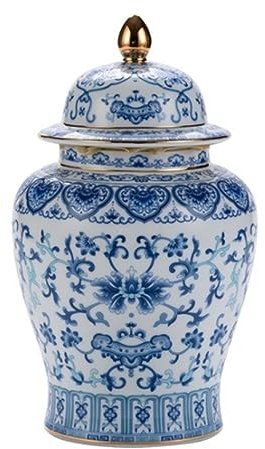 Deko Vase Keramik-Ingwerglas, Blumenvasen Mit Deckel, Chinesische Gold-Emaille-Porzellan-Tempelgläser, Tee-Vorratsdose Mit Deckel Vase mit Deckel (Color : F, Size : 15 * 25cm)
