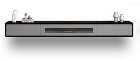 Hängend TV Board Schwebender TV-Ständer aus Holz, 78,7-Zoll-TV-Schrank zur Wandmontage, schwebende TV-Regale mit Tür und Schubladen, moderne Entertainment-Medienkonsole, große TV-Bank mit Stauraum for