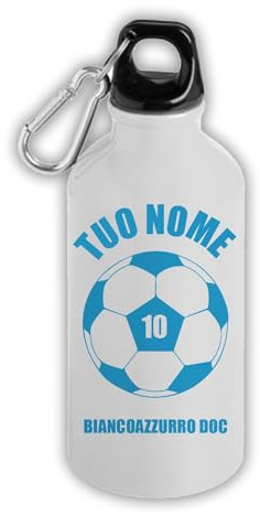 MOCHEIA SHOP Borraccia Termica Napoli Calcio personalizzabile con nome e numero in alluminio termico capacità 500 ml idea regalo Tifoso Napoletano