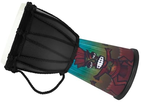 Professionelle Djembe 4-Zoll-afrikanische Trommel, Tragbare Djembe-Trommel Mit Bunten Kunstmustern, Erwachsene, Die Handtrommeln Spielen (Color : C)