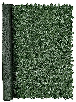 VEVOR Ivy Privacy Fence, 1830 x 2440 mm Artificial Green Wall Screen, Greenery Ivy Fence with Mesh Cloth Backing and Strengthened Joint, Faux Hedges Vine Leaf Decoration for Outdoor Garden, Yard