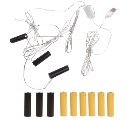 NRVTRE Éliminateur de Piles LR14/AA/AAA 4.5V et 3V, Accessoire de transformateur pour Bougies électroniques, Jouets et lumières électriques (AA,3)