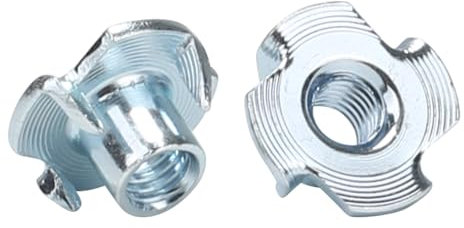 HO2NLE 60 Pezzi T Dado Fondello a Ragno Dado a Griffe Dimensione M5 x 8mm Quattro Punte Guida Dadi a Griffe in Acciaio al Carbonio per il Fissaggio di Parti Mobili