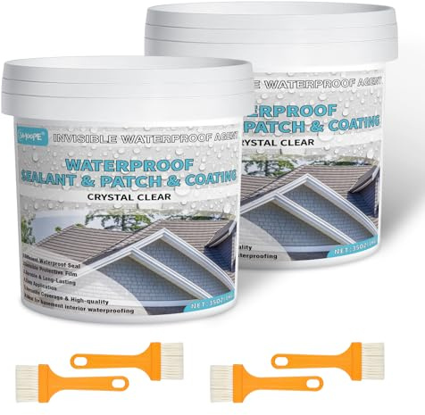 SIHOOPE Flüssigkunststoff – Wasserdichte Dichtmasse für Abdichtung,transparenter zur Leck-Reparatur (innen & außen DIY,Beton,Dach,Holz)(2KG) Indoor/Outdoor Use