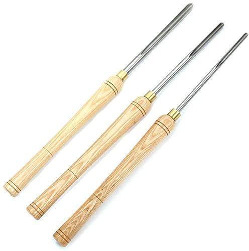 XDAWQP Juego de gubias para Cuencos de Madera, Incluye Ranuras de 1/4, 3/8 y 1/2, 3 husillos de cincel para Torno HSS, gubias para Cuencos, Herramienta para Trabajar la Mad