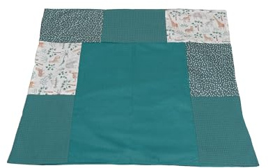 ULLENBOOM ® Wickelauflagenbezug 75x85 cm Madagaskar (Made in EU) - abnehmbarer Bezug für Wickelauflage 85x75, Baby Überzug für Wickelunterlage aus Baumwolle, Wickelbezug für Wickeltisch