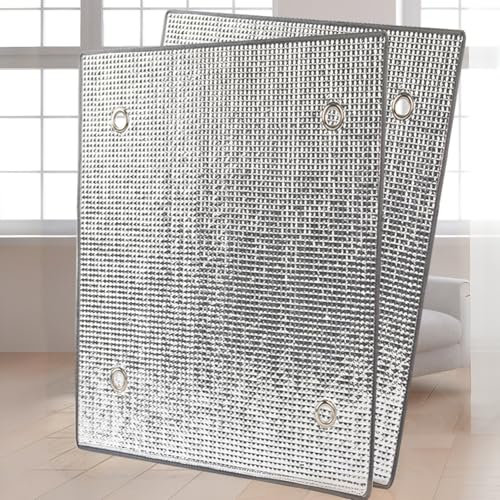 Pellicola Protezione Solare Privacy Per Vetro, Pellicole per Finestre Oscurante Totale, Pellicola Riflettente Anti-Calore con Ventosa, Pellicola Raffreddamento in Alluminio(Gray,50x140cm)