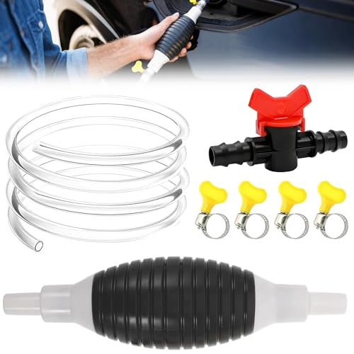 3M PVC Hose Siphon Pump, Manual Anti-Backflow Petrol Diesel Extractor