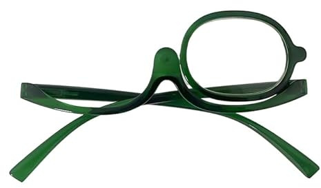 JZ 2-fache Lupe Make-up Brille mit Schwenklinse - High-Definition-Lesebrille für Frauen, stilvoll und funktional für Make-up, Basteln und Nahaufnahmen, grün, 2.5