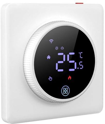 Acmerota WiFi Thermostat de Chauffage Connecté, Thermostat Radiateur Électrique pour Chauffage au Sol Contrôleur de Thermostat programmable 16 A pour Chauffage au Sol à Commande par Bouton