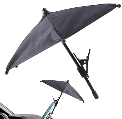 Mobile Phone Sun Umbrella – Adjustable Cell Phone Sunshade Stand, Portable Travel Accessory | 360° Rotating Phone-Holder with Sun Visor Cover, Desktop and Outdoor Use, Smartphone Tablet Protection