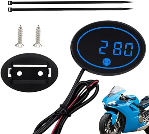 Montre avec compteur de tension pour moto - Affichage numérique LED étanche, mini compteur de montre de moto | Voyage court Voyage Voyage Route urbaine Guide de la ville Aventure Hommes