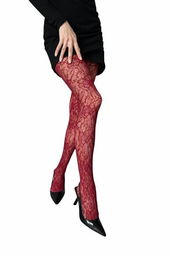 Generico Calze Donna Collant Fantasia Rosse – Calze Autoreggenti e Collant da Donna, Calze a Rete Eleganti e Sexy, Ideali per Outfit Fashion e Occasioni Speciali