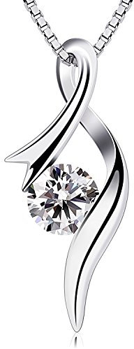 B.Catcher Damen halskette, 925er Sterlingsilber, Eternal Beauty“Kette mit funkelnden Zirkonia der Güteklasse 5A, abnehmbarer Anhänger, Geschenkidee zu Weihnachten/Valentinstag/Muttertag/Geburtstag