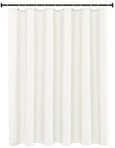 Biscaynebay Tenda per Doccia in Tessuto Antiscivolo, Impermeabile, Resistente all' Acqua, a Forma di Bagno Set, Bianco, 72 da 182,9 cm, con 12 Ganci 72X72 Reebok Cardio Motion