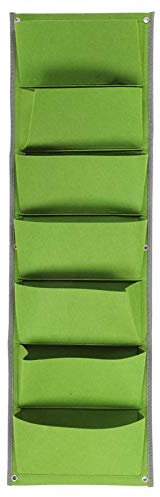 7 tasche verticale da parete da giardino per piante da appendere in feltro, riutilizzabile in feltro da giardino per esterni, ortaggi, coltivazione, borsa, traspirante, degradabile, vaso da parete