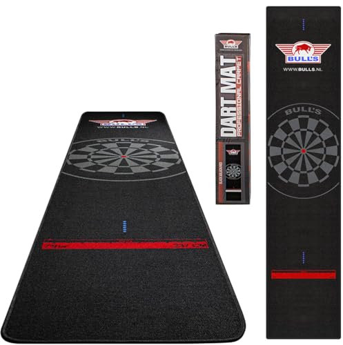 Bull's Profi Teppich Darts Matte - Schwarz-Schwarz 300x65cm - 100% synthetisches Material