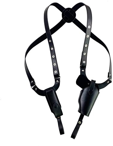 Pistolen-Schulterholster, vertikales Pistolenholster, verdeckbare Doppel-Schulterholstertasche mit verstellbaren Riemen für G43,45 1911, Schwarz