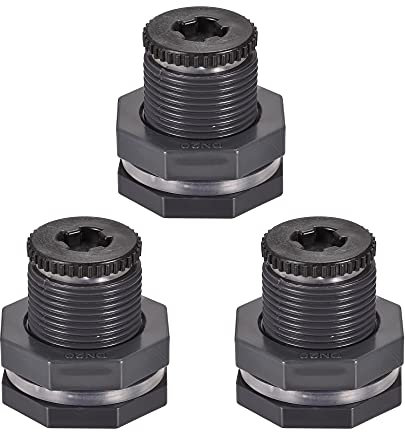 sourcing map 3 Set PVC Schott Tankadapter mit Steckfitting G1/2 Gewinde für Wassertanks
