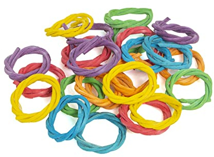 HappyBird | DIY - Bunte Weideringe im 24er Set für Vogelspielzeug | Spielzeug für Vögel zum selber basteln