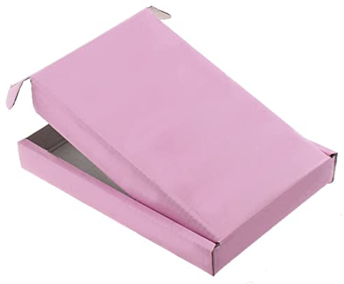 COLOURED LARGE LETTER POSTAL CARDBOARD MAILING SHIPPING BOX LETTERBOX (BLACK, BABY BLUE, BABY PINK, RED) (C6 (16.3cm x 11cm x 2cm), BABY PINK: 50 BOXES)