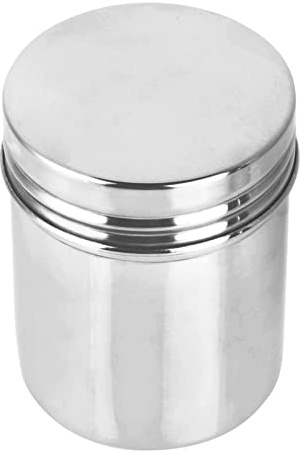 Qcwwy Stainless Steel Sealed Storage Jar, Airtight Kitchen Food Container for Tea, Coffee Grounds and Beans, Portable Canister for Kitchen Counter (S)