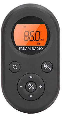 Radio Am FM Portátil de Bolsillo, Mini Receptor de Radio con Auriculares, Radios Digitales Estéreo con Batería Recargable, Retroiluminación LCD, Temporizador de Sueño para Senderismo,(Negro)