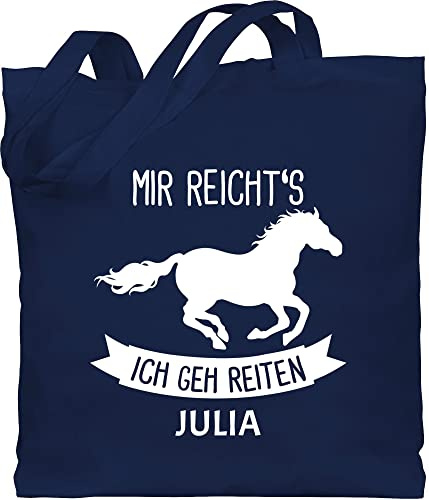 Geschenk mit Namen personalisiert by Shirtracer - Baumwolltasche - Pferd Pferde - Mir reichts ich geh reiten