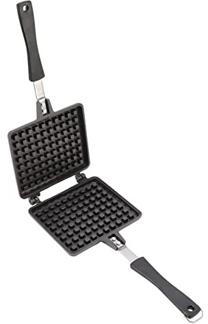 BAtlam Padella per Waffle in Alluminio pressofuso, Stampo per Waffle in ghisa Piastra per Waffle in Ferro Antiaderente per Waffle Stampo per Torte per Snack Colazione