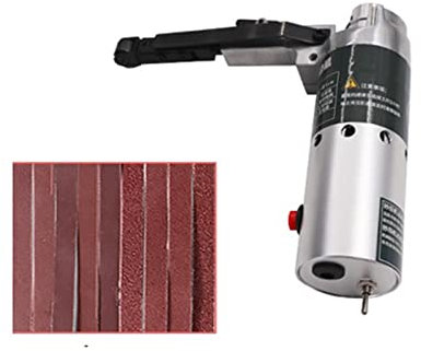 QAIXAG 10000r/min Mini Belt Sander Handheld Electric Grinder Belt Sander Small Grinding Machine Electric Belt Sander with 9PCS Belts (Color : Set 4, Size : 1)