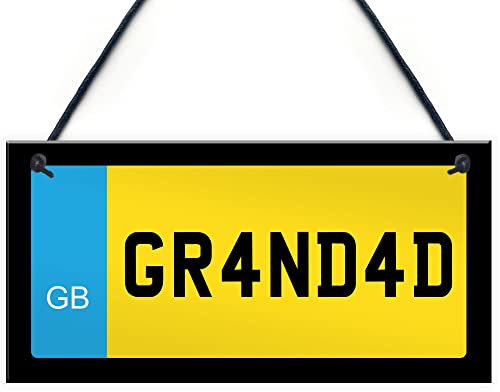 Red Ocean Grandad Novelty Number Plate Sign Fathers Day Birthday Gift For Grandad From Grandchildren Man Cave Bedroom Sign