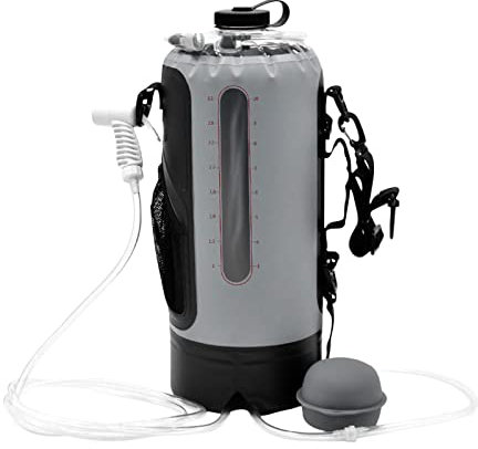 Fulenyi Solar Shower Bag, 12L Solar Shower with Hot Water, Adjustable Nozzle for Beach Trip, Travel, Swimming, Camping, Outdoor