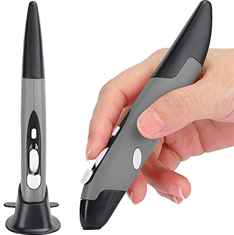 AYNEFY 2.4G Penna per Mouse Wireless Universale per Scrittura a Mano USB Stilo per Computer Wireless DPI Regolabile Penna per PC Ottica Portatile per (Grigio)