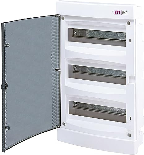 Sicherungskasten Unterputz IP40 Verteiler Gehäuse transparente Tür für die Trockenraum Installation im Haus (3-reihig bis 36 Module)