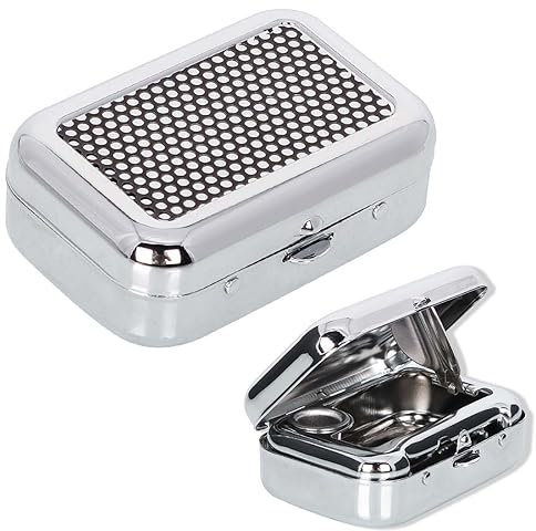 JOCXZI 2 pieces cigarette pocket ashtray, travel ashtray, pocket ashtray, odor-proof, portable ashtray for on the go, travel ashtray made of metal with cigarette rest