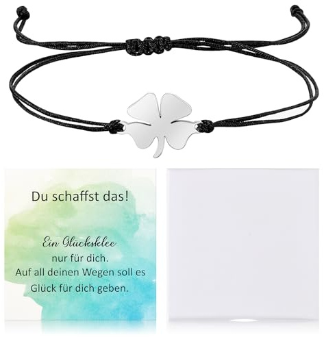 Otuuz Geschenk zu Weihnachten Kleeblatt Armband Damen Glücksarmband Glücksbringer Armband Kleeblatt Vierblättrige Armkette Freundschaftsarmband Muttertagsgeschenk Prüfung Glücksbringer für Damen Xmas