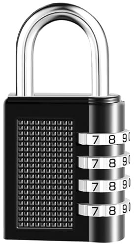 ILantule 4 Digit Coded Padlock, Weatherproof Combination Lock Outdoor for School Gym Locker, Shed, Cabinet, Tool Box, Garage, Gate