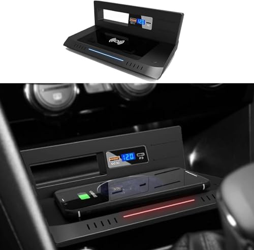 Wkopet Wireless Car Charger for VW Tiguan 2017-2022,Fast Charging Phone Charger Pad,15W Qi Fast Charging Phone Charger Pad Center Console Accessory for Any Qi Compatible Phone