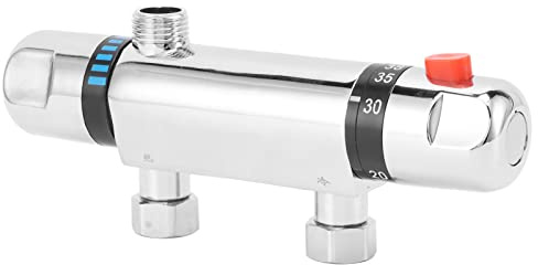 Chrome Thermostatic Shower Mixer Replacement Valve - DN15 Temperature Control Valve for Shower, Bathroom Modern Wall Mount Outlet