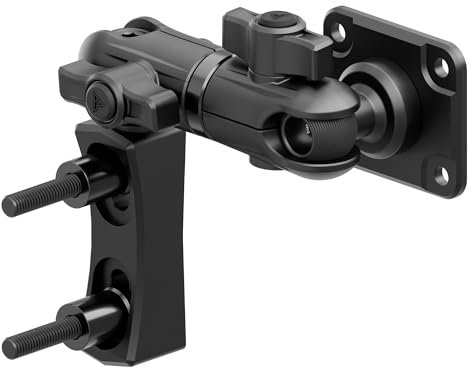 Tackform Motorrad-Sitzstange, Bremse, Kupplung, Reservoir für GPS, Tuner, 4-Loch-AMPS-Muster, Aluminium, kompatibel mit Garmin Zumo, Dynojet Tuner, mehr, 8,9 cm langer Reichweitenarm, Schwarz