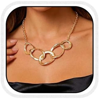 Reaky Chunky Necklaces Gold Bulky Necklace Chains Punk Necklaces Accessories for Women