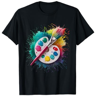 Malen Sie Männer Frau Buntes Aquarell T-Shirt