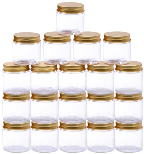 NVGFTG 20 Pièces Pots Cosmétiques en Plastique, 60 ml Pots de Pommade, Pot de Crème à Remplir, Contenants Cosmétiques Vides pour échantillons, Cosmétiques, Nail Art