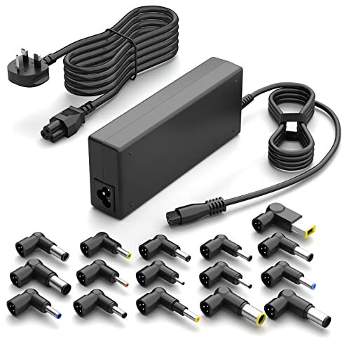 Chargeur Universel 90W pour Ordinateur Portable HP ASUS Lenovo Dell Acer Samsung Sony Fujitsu Gateway Notebook, Ultrabook, Chromebook, avec 16 connecteurs