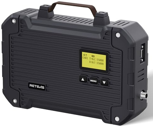 (3rd Gen RT97) Retevis RT97L Up to 25W GMRS High-Power Repeater, IP66 Waterproof, Long Range Base Station Compatible with Raspberry Pi for Farms, Remote Areas & Home Use (1 Pack) | IP66 Waterproof, High Power Repeater, DB-9, Raspberry Pi, LCD Screen, Farm & Remote Area Use, Emergency, Manufacturing Plant