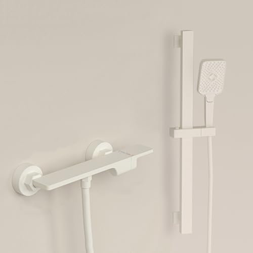 YNIYUJKL Mitigeur Bain-Douche avec Colonne Montante, Mitigeur Douche Eau Chaude Et Eau Froide, Mitigeur Mural pour Baignoire, Blanc