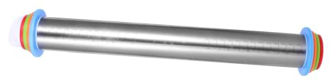 Alipis Rodillo De Amasar Ajustable De Rodillo De Cocina De Acero Inoxidable Herramienta Para Hornear Con Control De Grosor Para Repostería Pizza y Galletas