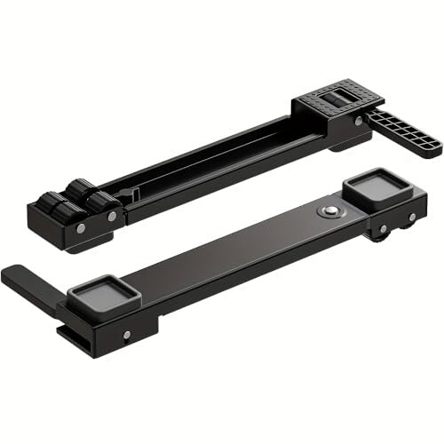 iRobacc 2 pièces Base de Machine à Laver réglable,50cm-81cm support frigo,Socle pour machines à laver, sèche-linge et réfrigérateurs.Protège les sols,Nettoyage facile.Noir