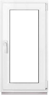 Framex Finestra in plastica bianca larghezza x altezza 50 x 100 cm (500 x 1000 mm) 3 scomparti (32 mm) girevole DIN destra – Premium – tutte le dimensioni